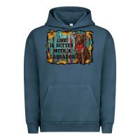 Pigment Midnight Navy life is better with a labrador Urban Hoodie - RanaPortraitStore