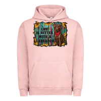 Pigment Salmon life is better with a labrador Urban Hoodie - RanaPortraitStore