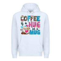 White coffee is a hug in a Premium Hoodie - Zillion Design Studio