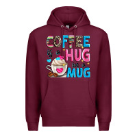 Burgundy coffee is a hug in a Premium Hoodie - Zillion Design Studio