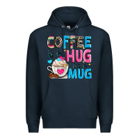 Navy coffee is a hug in a Premium Hoodie - Zillion Design Studio