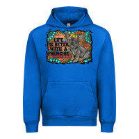 Cobalt life is better with a frenchie Urban Hoodie - RanaPortraitStore