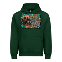 Forest Green life is better with a frenchie Urban Hoodie - RanaPortraitStore