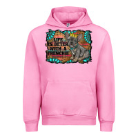 Fuchsia Pink life is better with a frenchie Urban Hoodie - RanaPortraitStore