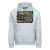 Heather Grey life is better with a frenchie Urban Hoodie - RanaPortraitStore