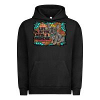 Pigment Black life is better with a frenchie Urban Hoodie - RanaPortraitStore