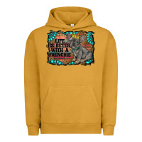 Pigment Peanut Butter life is better with a frenchie Urban Hoodie - RanaPortraitStore