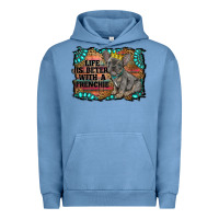Pigment Pebble Blue life is better with a frenchie Urban Hoodie - RanaPortraitStore