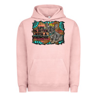 Pigment Salmon life is better with a frenchie Urban Hoodie - RanaPortraitStore