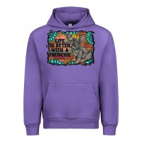 Tulip life is better with a frenchie Urban Hoodie - RanaPortraitStore