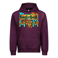 Mauve Wine basketball mom with leopard Urban Hoodie - Zillion Design Studio