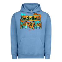 Pigment Pebble Blue basketball mom with leopard Urban Hoodie - Zillion Design Studio