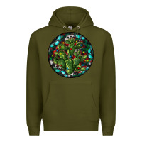 Army Green Christmas Santa Claus round Premium Hoodie - RanaPortraitStore
