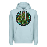 Blue Mist Christmas Santa Claus round Premium Hoodie - RanaPortraitStore