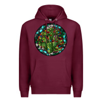 Burgundy Christmas Santa Claus round Premium Hoodie - RanaPortraitStore