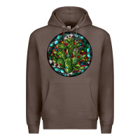 Coffee Christmas Santa Claus round Premium Hoodie - RanaPortraitStore