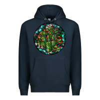 Navy Christmas Santa Claus round Premium Hoodie - RanaPortraitStore