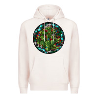 Pale Pink Christmas Santa Claus round Premium Hoodie - RanaPortraitStore