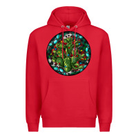 Red Christmas Santa Claus round Premium Hoodie - RanaPortraitStore