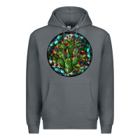 Rock Christmas Santa Claus round Premium Hoodie - RanaPortraitStore