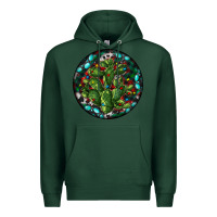 Sports Green Christmas Santa Claus round Premium Hoodie - RanaPortraitStore