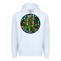 White Christmas Santa Claus round Premium Hoodie - RanaPortraitStore