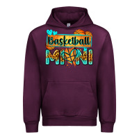 Mauve Wine basketball mini with leopard Urban Hoodie - Zillion Design Studio