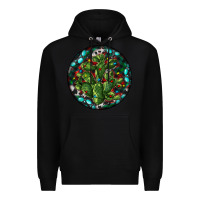 Black Christmas Santa Claus round Premium Hoodie - RanaPortraitStore