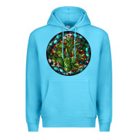Ocean Blue Christmas Santa Claus round Premium Hoodie - RanaPortraitStore