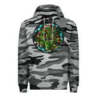 Slate Camo Christmas Santa Claus round Premium Hoodie - RanaPortraitStore