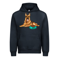 Navy german shepherd with food bowl Urban Hoodie - texasbilliewilder