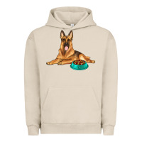 Pigment French Oak german shepherd with food bowl Urban Hoodie - texasbilliewilder