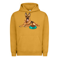 Pigment Peanut Butter german shepherd with food bowl Urban Hoodie - texasbilliewilder
