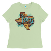 Matcha leopard cowhide sunflower texas map Ladies Tee - Artiststas