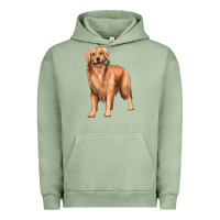 Pigment Oil Green golden retriever with toys Urban Hoodie - texasbilliewilder