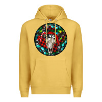 Antique Gold Christmas skull Premium Hoodie - RanaPortraitStore