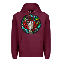 Burgundy Christmas skull Premium Hoodie - RanaPortraitStore