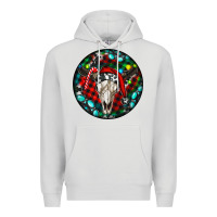 Dove Grey Christmas skull Premium Hoodie - RanaPortraitStore