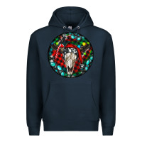 Navy Christmas skull Premium Hoodie - RanaPortraitStore