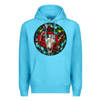 Ocean Blue Christmas skull Premium Hoodie - RanaPortraitStore