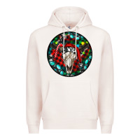 Pale Pink Christmas skull Premium Hoodie - RanaPortraitStore
