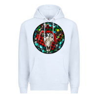 White Christmas skull Premium Hoodie - RanaPortraitStore