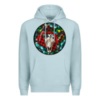 Blue Mist Christmas skull Premium Hoodie - RanaPortraitStore