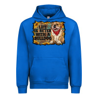 Cobalt life is better with a bulldog Urban Hoodie - RanaPortraitStore