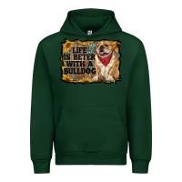 Forest Green life is better with a bulldog Urban Hoodie - RanaPortraitStore