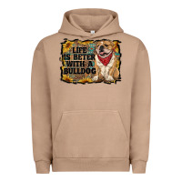 Pigment Burro life is better with a bulldog Urban Hoodie - RanaPortraitStore