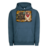 Pigment Midnight Navy life is better with a bulldog Urban Hoodie - RanaPortraitStore