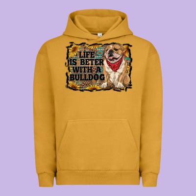 Life Is Better With A Bulldog Urban Hoodie Designed By Ranaportraitstore