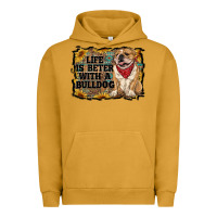 Pigment Peanut Butter life is better with a bulldog Urban Hoodie - RanaPortraitStore