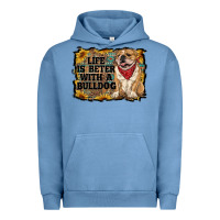 Pigment Pebble Blue life is better with a bulldog Urban Hoodie - RanaPortraitStore